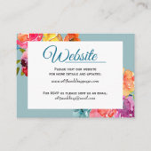 Helderkleurige bloemetjesbruiloft Website Kaart Visitekaartje (Voorkant)