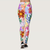 Helderkleurige bloemknoppen leggings (Achterkant)