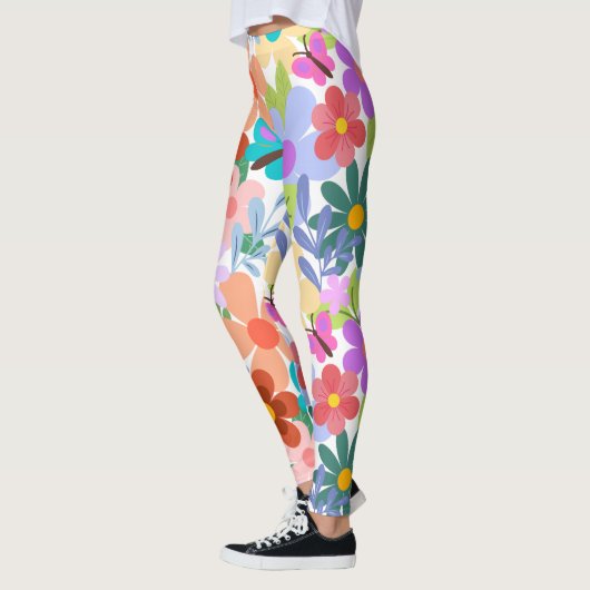 Helderkleurige bloemknoppen leggings (Links)