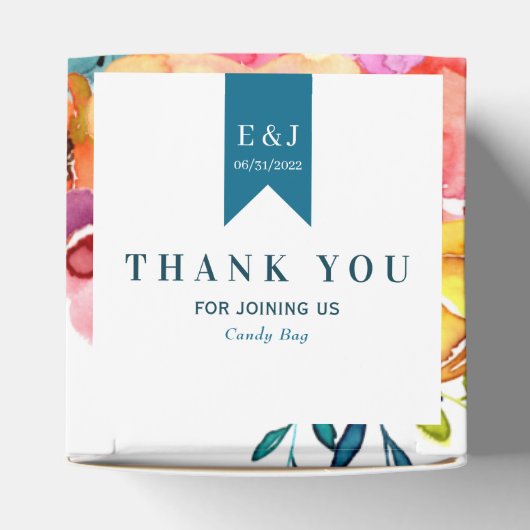 Helderkleurige bruiloft voor zomerfeest bedankdoosjes (Bovenkant)