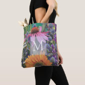 Helderkleurige Canvas tas bloemen monogram (Dichtbij)