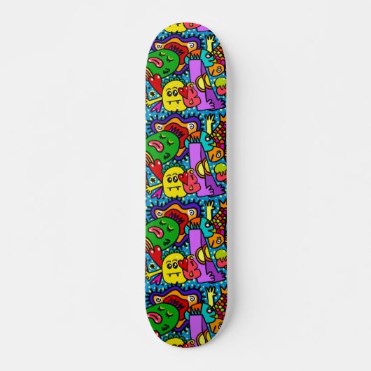 Helderkleurige Cartoon monsters Persoonlijk Skateboard (Voorkant)