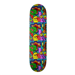 Helderkleurige Cartoon monsters Persoonlijk Skateboard