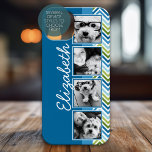 Helderkleurige Chevrons Instagram Foto Collage Case-Mate iPhone Case<br><div class="desc">Een geweldige manier om je vierkante foto's weer te geven van je online account. Het ontwerp van een leuke zigzag-band markeert de foto's.</div>