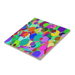 Helderkleurige cirkels voor keramische Tegel Tegeltje