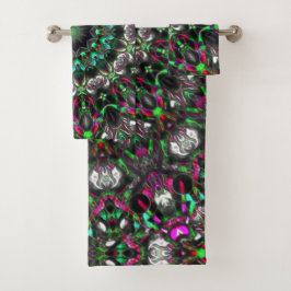 Helderkleurige donkere tinten in kaleidoscoop in m bad handdoek