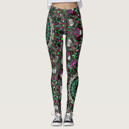 Helderkleurige donkere tinten in kaleidoscoop in m leggings