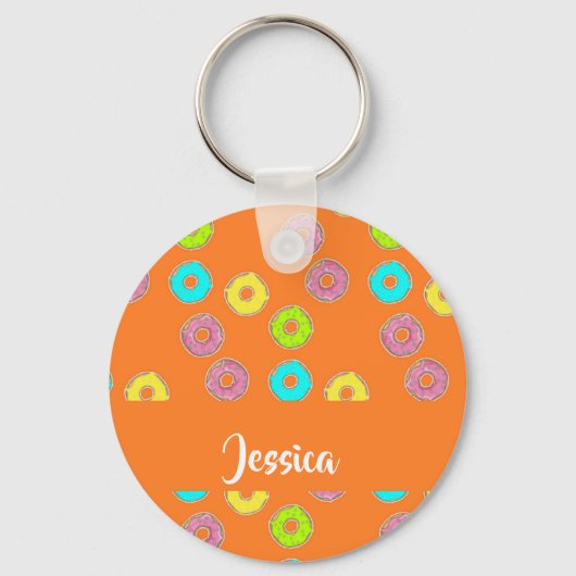 Helderkleurige donuts sleutelhanger (Voorkant)