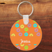 Helderkleurige donuts sleutelhanger (Voorkant)