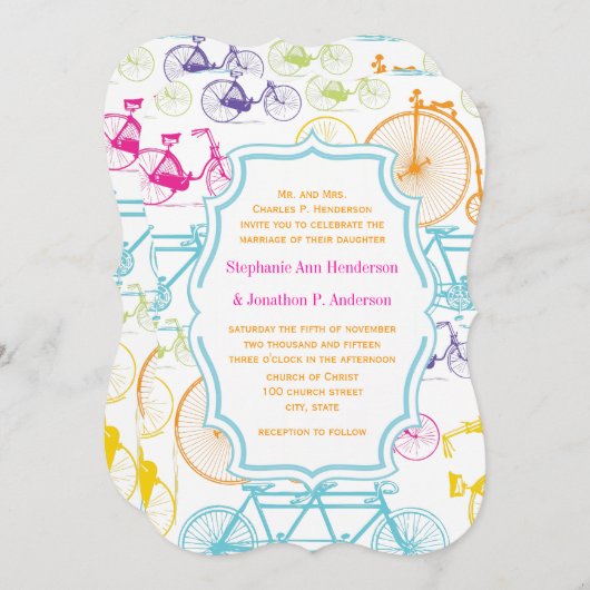 Helderkleurige  fietspatroon kaart (Voorkant / Achterkant)