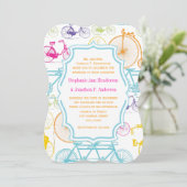 Helderkleurige  fietspatroon kaart (Staand voorkant)