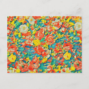 Helderkleurige Floral Blossoming Garden Fine Art Briefkaart