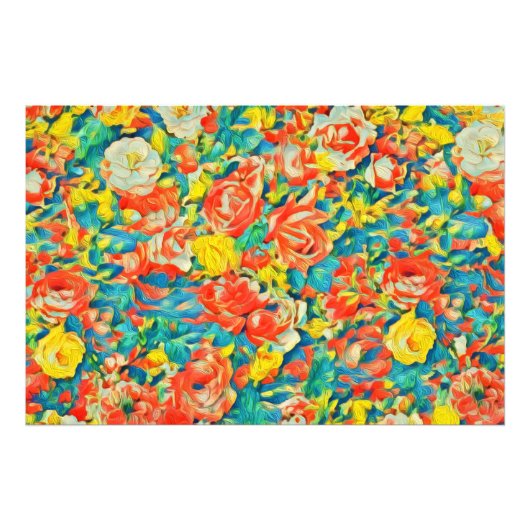 Helderkleurige Floral Blossoming Garden Fine Art Foto Afdruk (Voorkant)