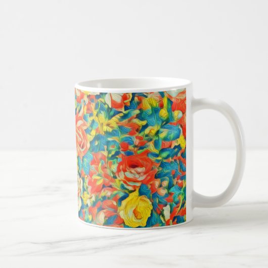 Helderkleurige Floral Blossoming Garden Fine Art Koffiemok (Rechts)