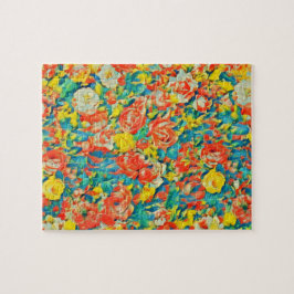 Helderkleurige Floral Blossoming Garden Fine Art Legpuzzel