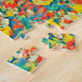 Helderkleurige Floral Blossoming Garden Fine Art Legpuzzel (Zijkant)