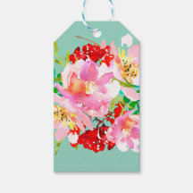 Helderkleurige Floral Hartelijk dank Labels