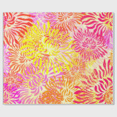 Helderkleurige Floral Spring Flowers afdrukken Cadeaupapier (Vlak)