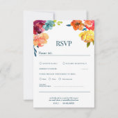 Helderkleurige floral Wedding Rsvp Kaart (Voorkant)
