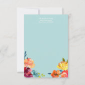Helderkleurige floral Wedding Rsvp Kaart (Achterkant)