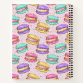 Helderkleurige Franse Macarons Faux Glitter-naam Notitieboek (Achterkant)