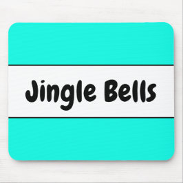 Helderkleurige Fun Aqua Holiday "Jingle Bells" Muismat