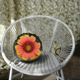 Helderkleurige Gaillardia Sunflower Rond Kussen