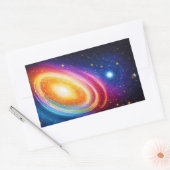 helderkleurige galaxruimte geometrisch psychedelis rechthoekige sticker (Envelop)