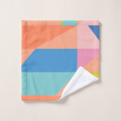 Helderkleurige geometrische vormen in roze en blau bad handdoek (Wasdoekje)