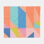 Helderkleurige geometrische vormen | Oranje en bla Fleece Deken (Voorkant (Horizontaal))