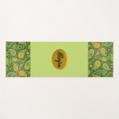 Helderkleurige groene en gele paisley yogamat (Voorkant (horizontaal))