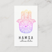 Helderkleurige Hamsa Reiki Visitekaartjes (Voorkant)