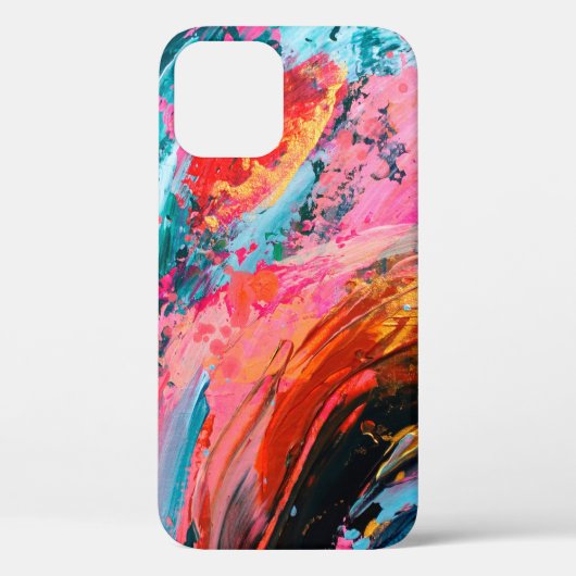Helderkleurige hand geschilderd abstract achtergro Case-Mate iPhone case (Achterkant)