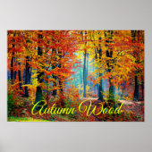 Helderkleurige Herfst Forest Trees Poster (Voorkant)