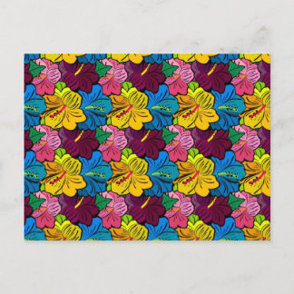 Helderkleurige Hibiscus Flowers Briefkaart