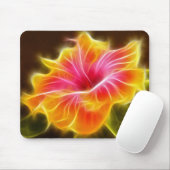 Helderkleurige Hibiscus-ventilator Muismat (Met muis)