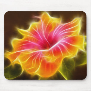 Helderkleurige Hibiscus-ventilator Muismat