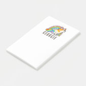 Helderkleurige hond en regenboog Post-it Notes (Schuin)