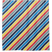 Helderkleurige horizontale strepen. doucheknop douchegordijn (Voorkant)