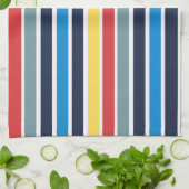 Helderkleurige horizontale strepen. theedoek (Gevouwen)