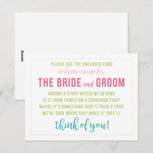 Helderkleurige inktkaartdouche invoegen feestdagenkaart (Voorkant / Achterkant)