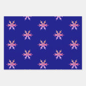 Helderkleurige kerstboom Star Snowflake Navy Inpakpapier Vel (Voorkant 3)