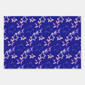 Helderkleurige kerstboom Star Snowflake Navy Inpakpapier Vel (Voorkant 2)