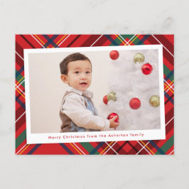 Helderkleurige kerstkaart één foto feestdagenkaart