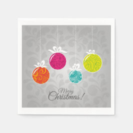 Helderkleurige kerstversiering servet