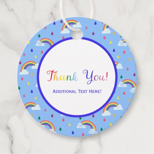 Helderkleurige Kinder regenboogpartij Favor Dank u Bedankjes Labels (Voorkant)