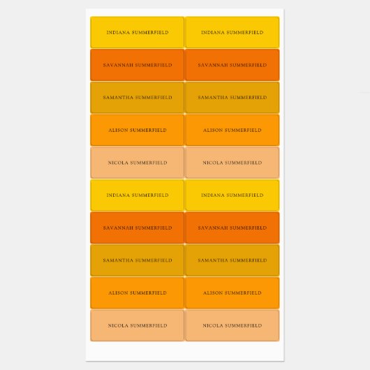 Helderkleurige Kinder schoolnaam waterdicht Labels (Vel)