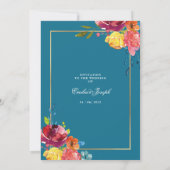 Helderkleurige klassieke floral Wedding I Kaart (Achterkant)