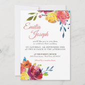 Helderkleurige klassieke floral Wedding I Kaart (Voorkant)