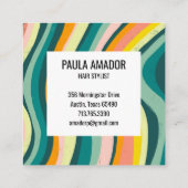 Helderkleurige krommende golven handgemaakte afbee kortingskaartje (Achterkant)